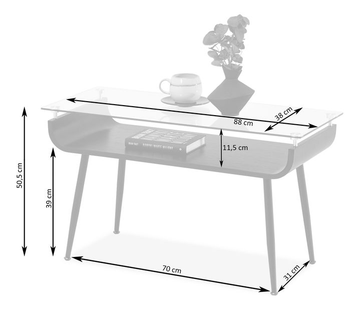 Konferenční stolek Largus (černé dřevo + černá)