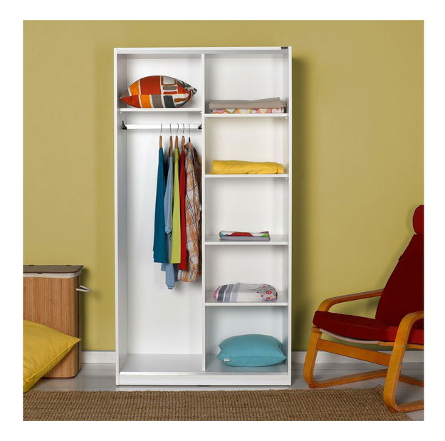 Šatní skříň s posuvnými dveřmi Seworella 2 (bílá)