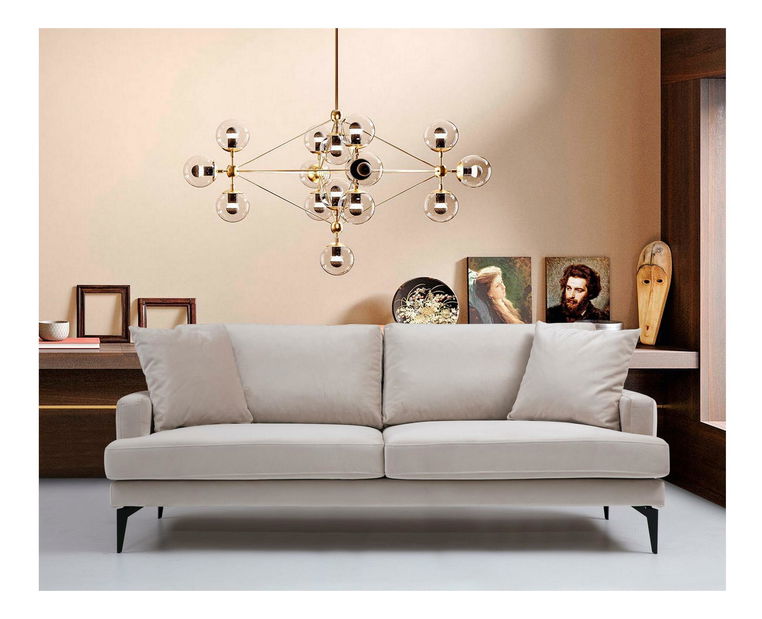 Pohovka trojsedačka Papirolla (béžová + černá)