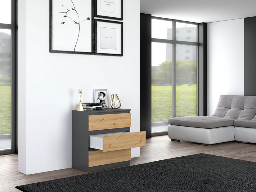 Komoda Musecalo 1 (antracit + dub artisan)