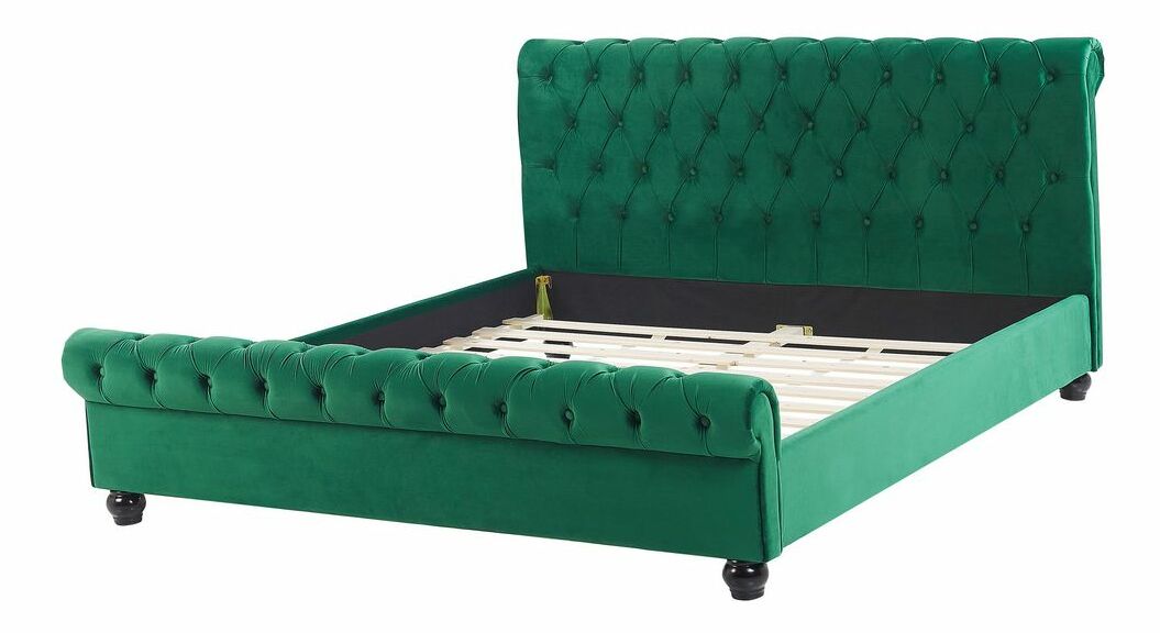 Manželská postel 160 cm ARCHON (s roštem) (zelená)