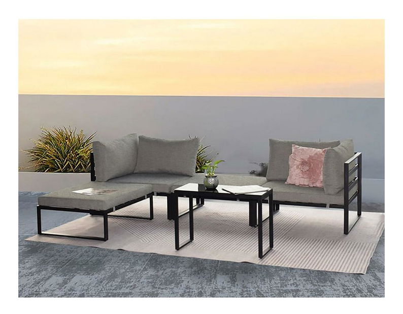 Zahradní sestava Adicionales (antracit + světle šedá) (pro 4 osoby)