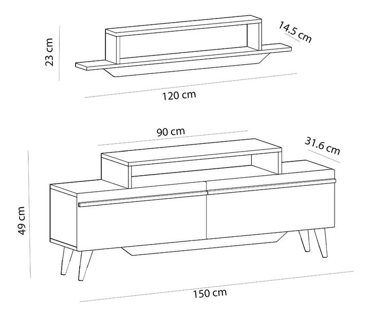 Obývací stěna Tebeka 1 (bílá)