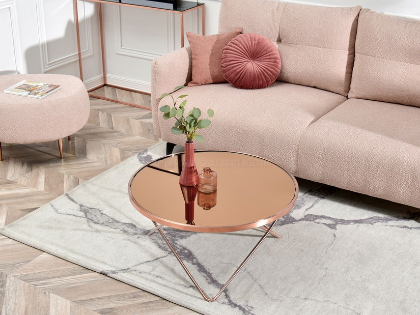 Konferenční stolek Armin Xl (sklo + měděná)