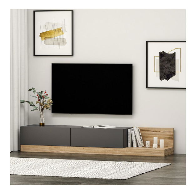 TV stolek/skříňka Kinani (antracit + ořech)