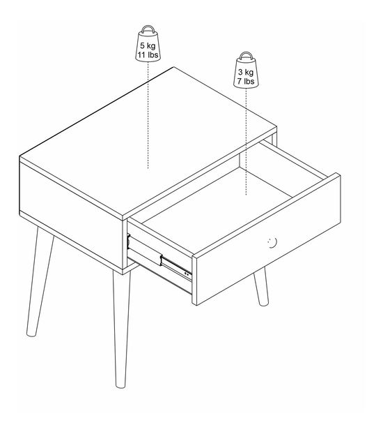 Noční stolek Kibese 1 (dub starožitný)