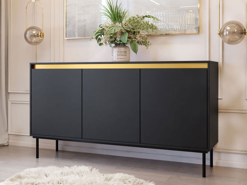 Skříňka Gelean 3D (černá + zlatá)