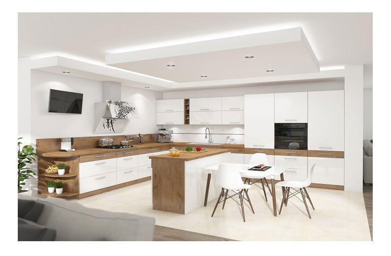 Dvířka na myčku nádobí ZM 570x446 Velaga (lesk bílý + dub lancelot)