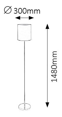 Stojanová lampa Monica 2529 (bílá + zlatá + chromová)