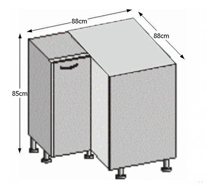 Dolní rohová kuchyňská skříňka DN-88 Igo