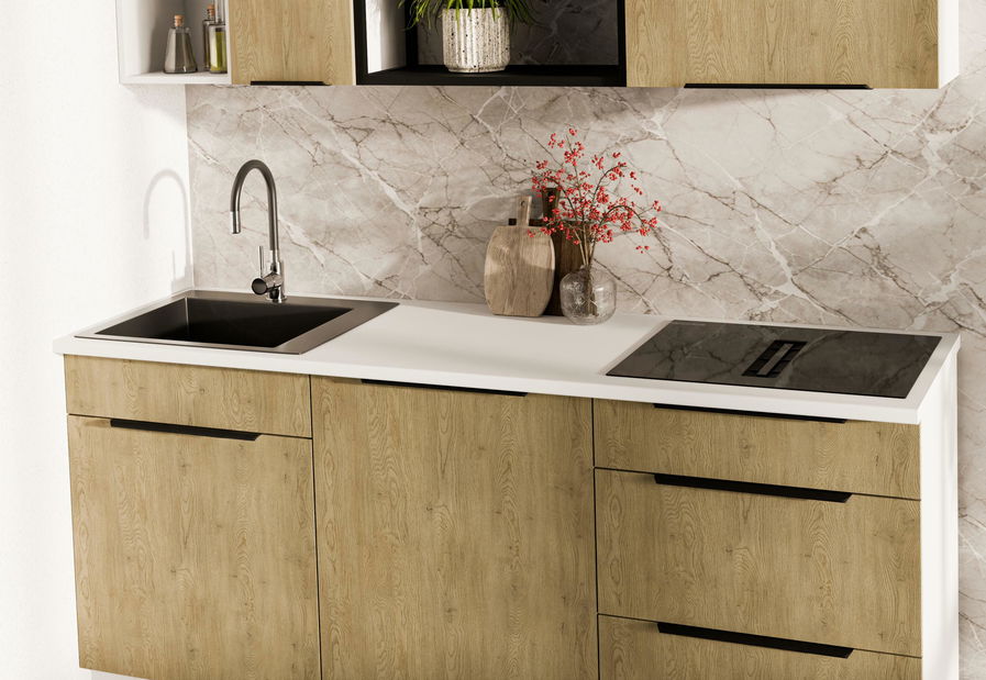 Kuchyně 180 cm Carminia 1 (dub cremona + bílá)