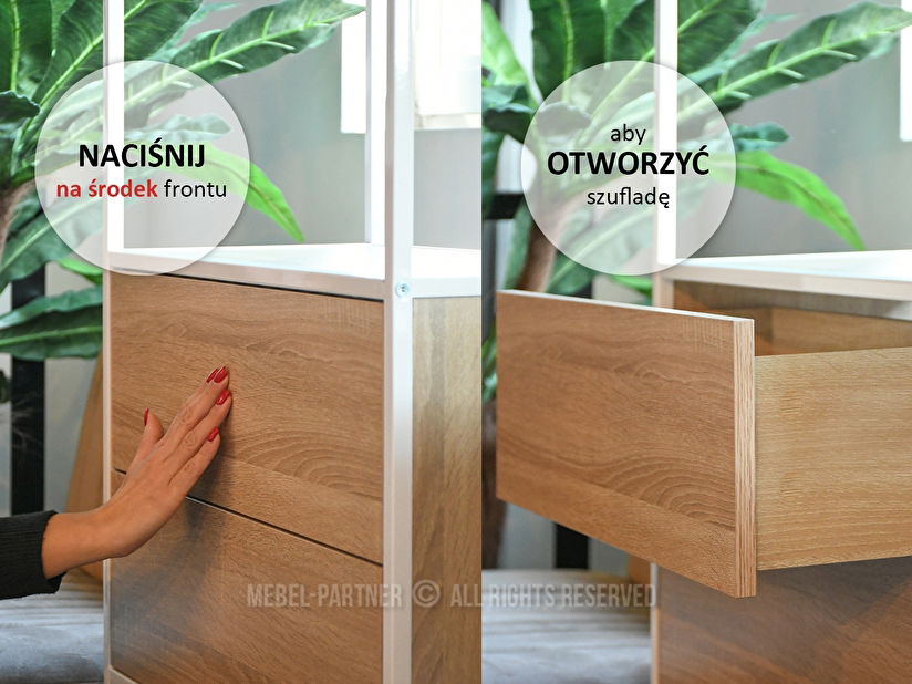 Regál Soren Reg (dub + černá)