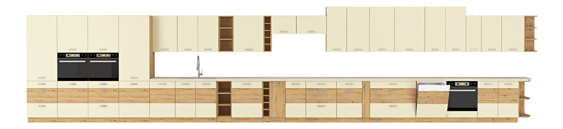 Kuchyně Arryn 260 cm (dub artisan + krémová)