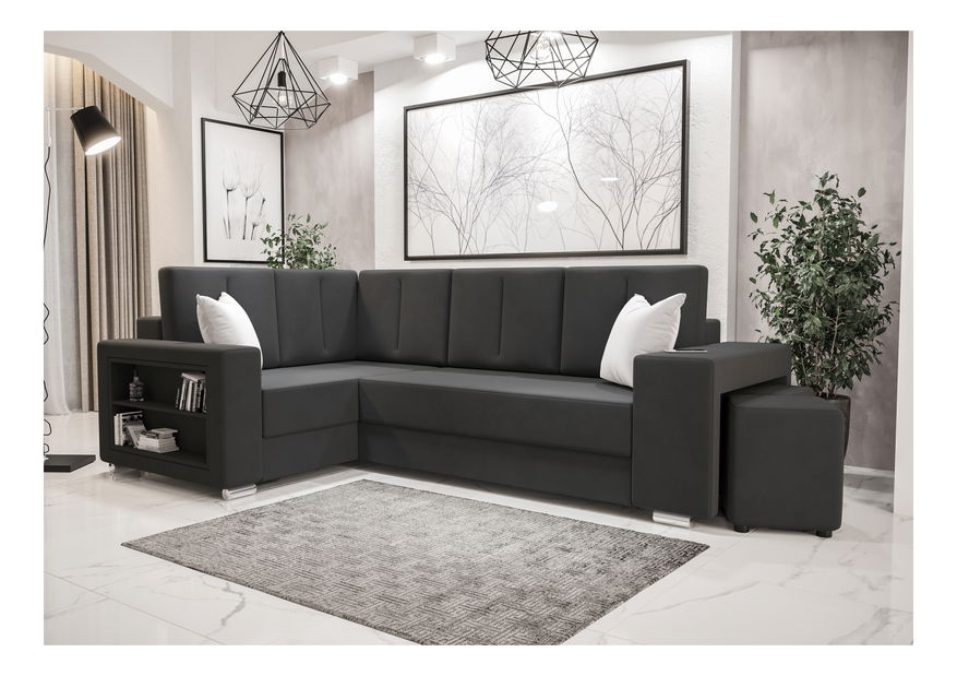 Rohová sedací souprava Lush (žlutá) (L)