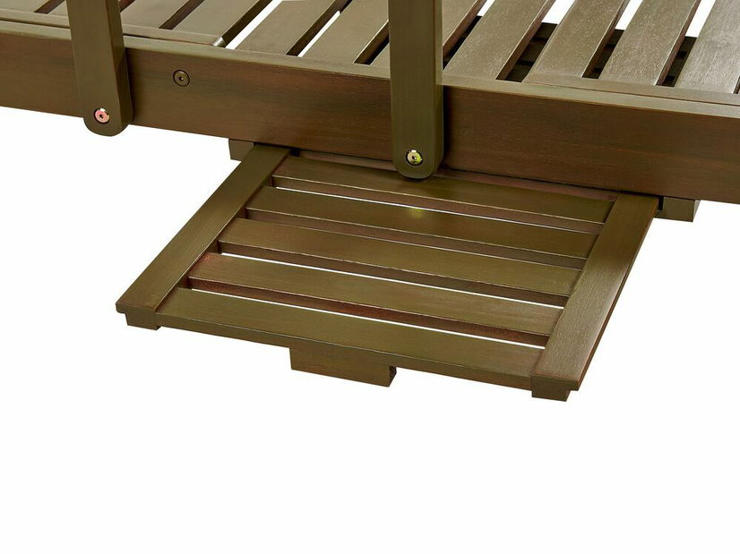 Zahradní lehátko Amati (tmavé dřevo + červená)