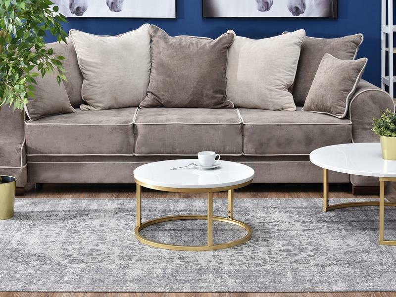 Konferenční stolek Kolja Stolek S (bílá + zlatá)