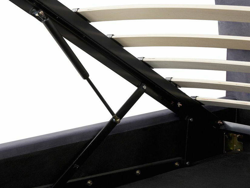 Manželská postel 160 cm BALSAS (textil) (šedá) (s roštem)