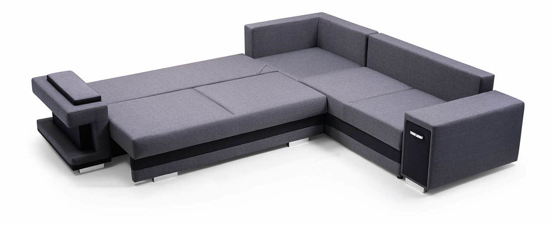 Rohová sedací souprava Akiko (modrá) (P)