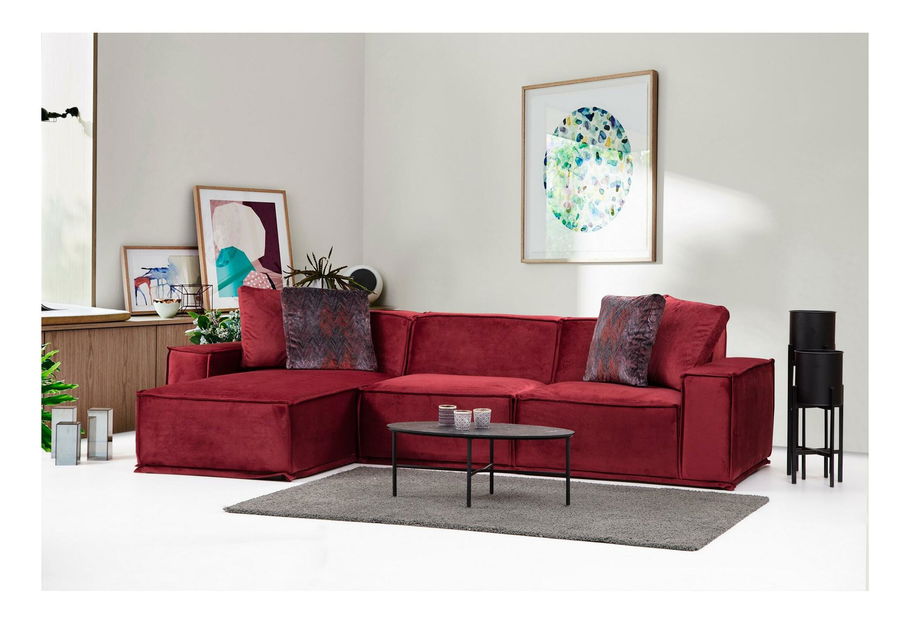 Rohová sedačka Legaletta 8 (bordó) (L)