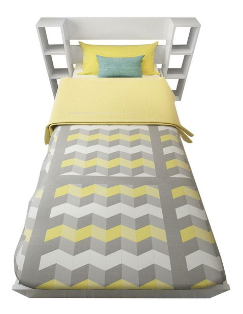 Jednolůžková postel 90 cm Kemedo (bílá) (s roštem)