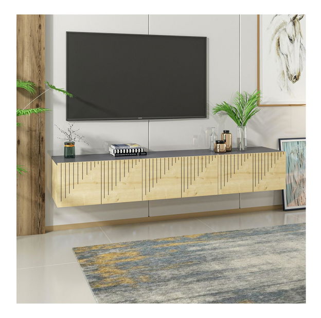 TV stolek/skříňka Kebati 3 (dub safírový + antracit)