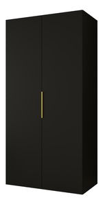 Šatní skříň 100 cm Mirabella 1 (černá + zlatá)