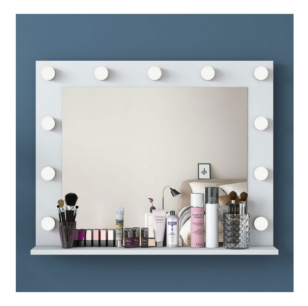 Zrcadlo Efalona (s LED osvětlením) (bílá)