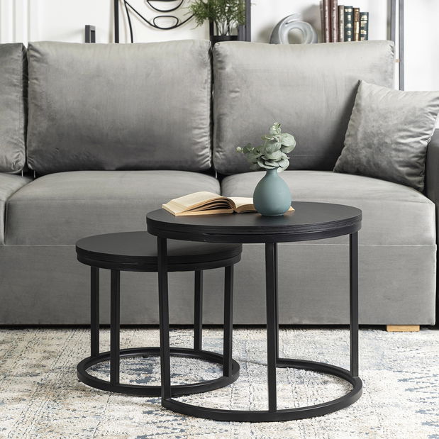 Set 2 konferenčních stolků Metacion (černá)