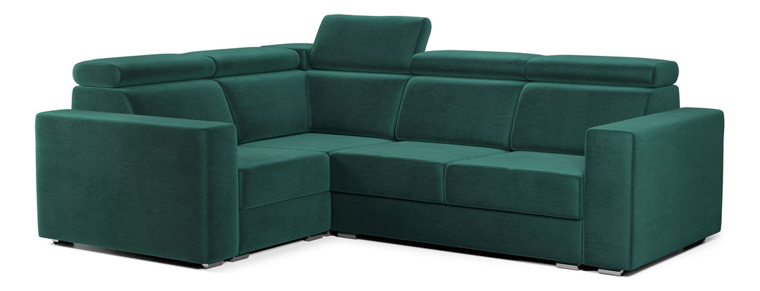 Rohová sedací souprava Viktoria 2R1 (L) (tmavě zelená Monolith 37)