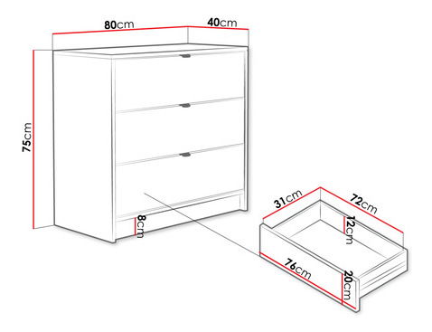 Komoda Rozoma 3SZ (bílý velvet + zlatá)