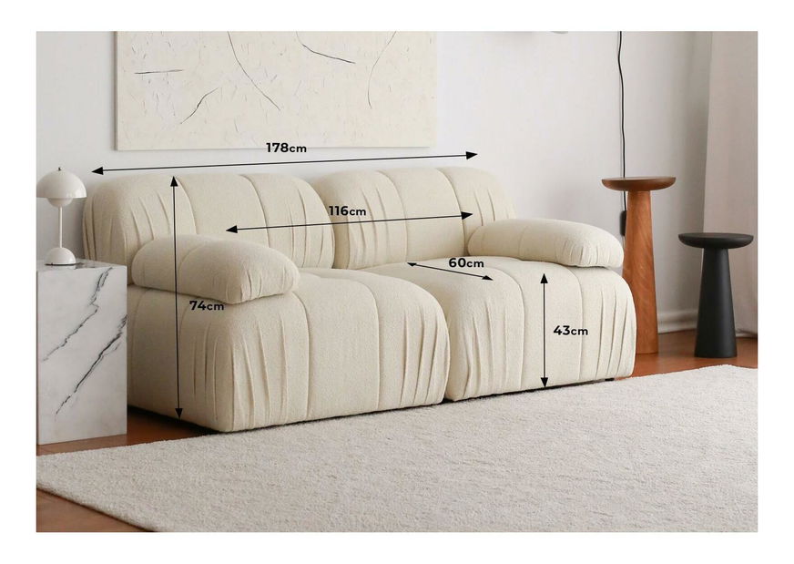 Pohovka dvousedačka Solorazzo 2 (bílá)