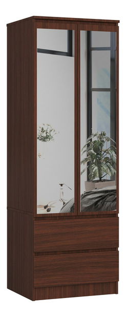 Šatní skříň Suman II (wenge) (se zrcadlem)