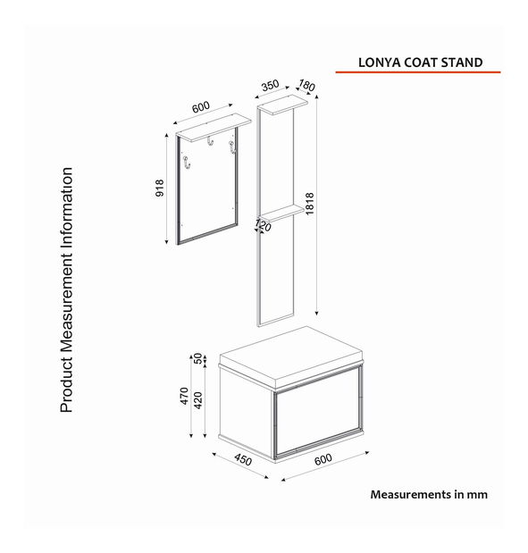 Předsíňová sestava Bulavo 1 (hnědá + bílá)