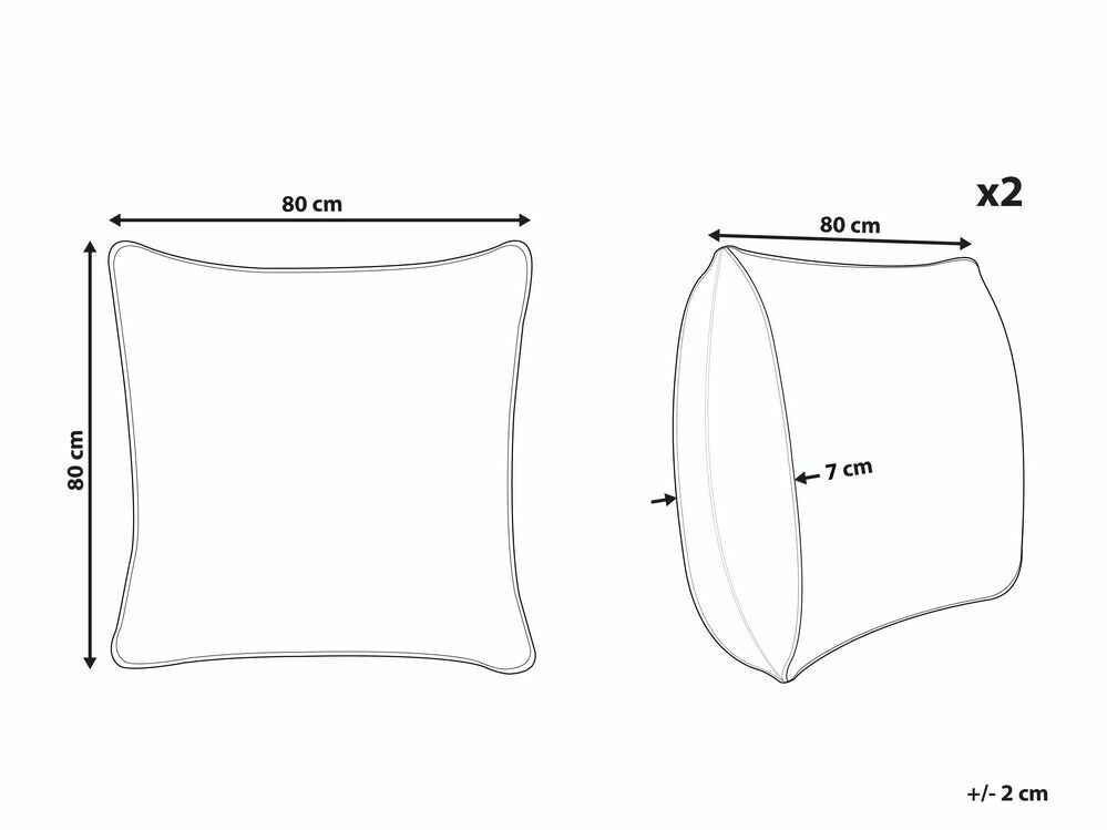 Set 2 ks. polštářů 80x80 cm MOJAVE (bílá)