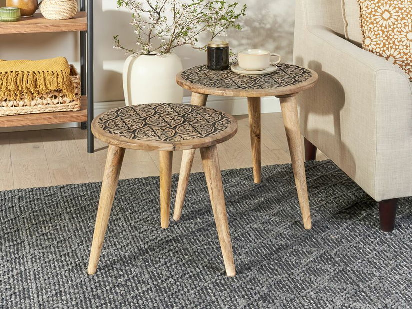 Set 2 ks konferenčních stolků Serijo (světlé dřevo)