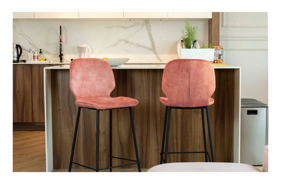 Barová židle Rabal (černá + růžová)