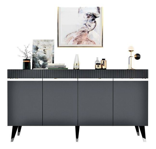 Skříňka Mekebu 2 (antracit + stříbrná)