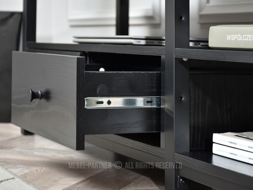 TV stolek/skříňka Elena (černé dřevo + černá)