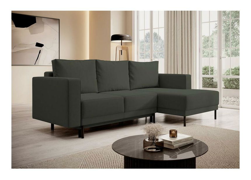 Rohová sedací souprava Rodriguez mini (P) (zelená + černá)