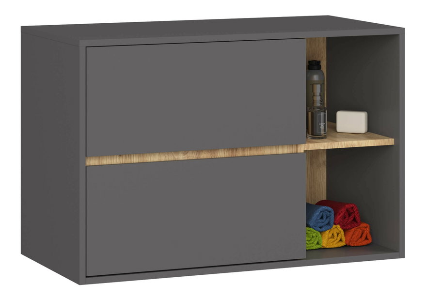 Koupelnová sestava Vambos standard (grafit + dub artisan)