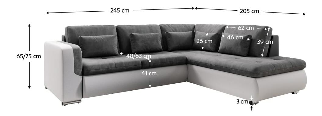 Rozkládací sedací souprava Foldo (seal 96 ekokůže) (P) 
