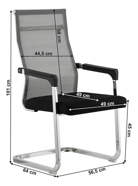 Kancelářská židle Rimal (šedá + černá)