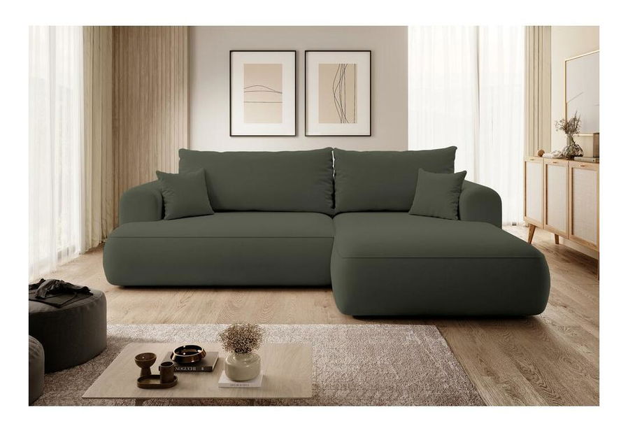 Rohová sedací souprava Olivo I (P) (zelená + černá)