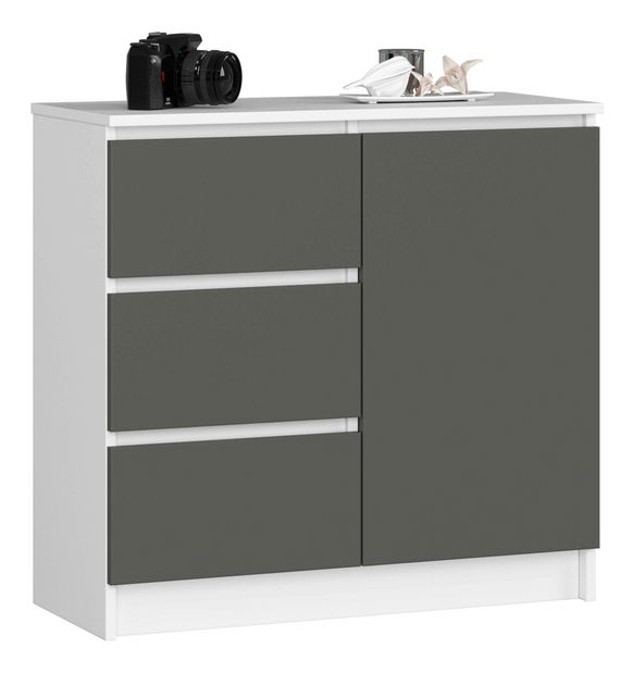 Komoda Komeito (bílá + grafit)