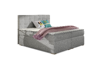 Boxspring postel 160 cm Abbie (světle šedá) (s matracemi)