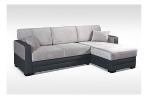 Rohová sedací souprava Antura (světle šedá + černá) (P)