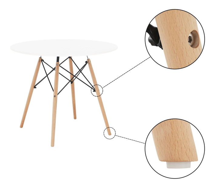 Jídelní stůl Gamin 2 (bílá + buk) (pro 2 osoby)