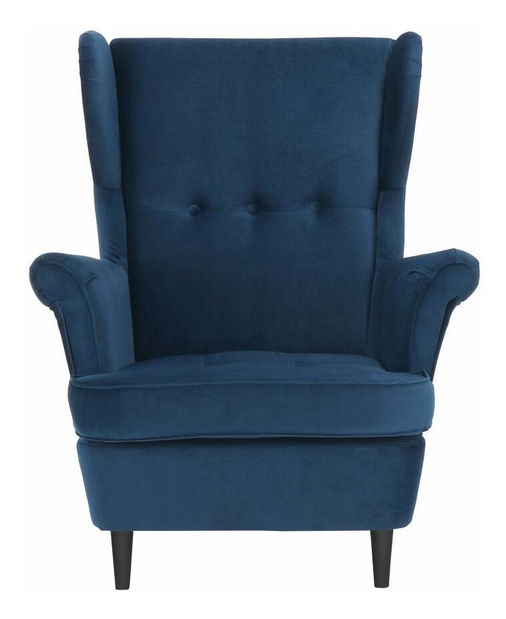 Křeslo ušák Repetidas (modrá + ořech)