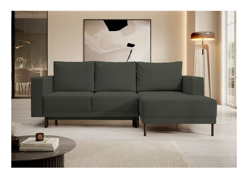 Rohová sedací souprava Rodriguez mini (P) (zelená + černá)