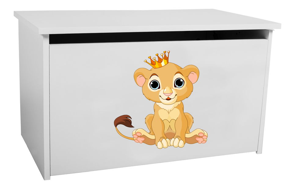Úložný box pro děti Davina (bílá + levíček)